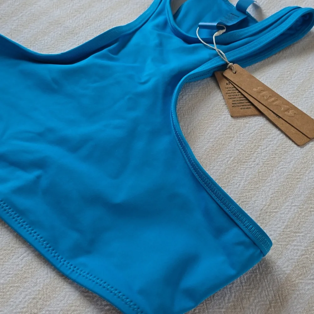 SKIMS Recycled Swim HighNeck Racerback Top Size:XS Turquoise